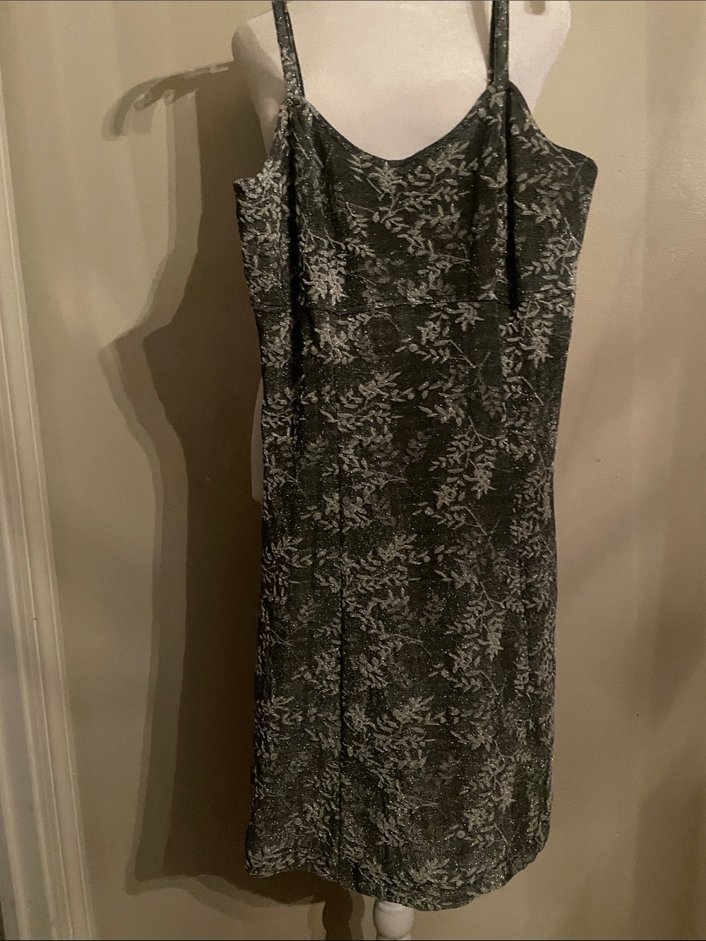 All That Jazz Gray Floral Midi Slip Dress